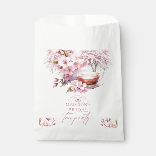 Cherry Blossom Bridal Tee Custom Geschenktütchen (Vorderseite)