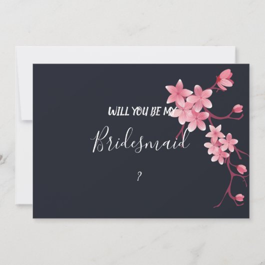 Cherry Blossom Bridesmaid Einladung (Vorderseite)