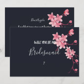 Cherry Blossom Bridesmaid Einladung (Vorne/Hinten)