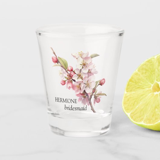 Cherry Blossom Bridesmaid Schnapsglas (Vorderseite)