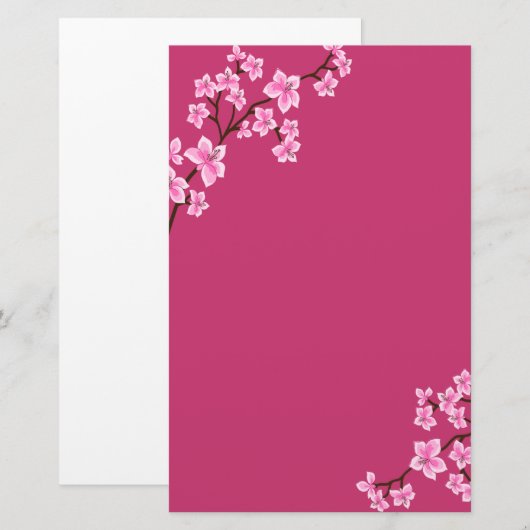 Cherry Blossom Briefpapier (Vorne/Hinten)