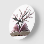 Cherry Blossom Buch Kunstmauer - 10" Runde Runde Wanduhr (Winkel)