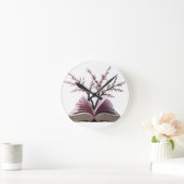 Cherry Blossom Buch Kunstmauer - 10" Runde Wanduhr (Zuhause)