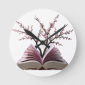 Cherry Blossom Buch Kunstmauer - 10" Runde Wanduhr (Vorderseite)