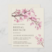 Cherry Blossom Budget Bridal Brunch Einladung (Vorne/Hinten)