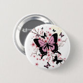 Cherry Blossom Butterflies Button (Vorne & Hinten)
