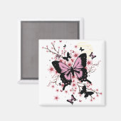 Cherry Blossom Butterflies Magnet (Vorderseite/Rückseite)