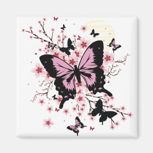 Cherry Blossom Butterflies Magnet