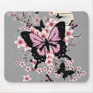 Cherry Blossom Butterflies Mousepad