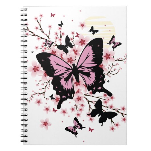 Cherry Blossom Butterflies Notizblock (Vorderseite)