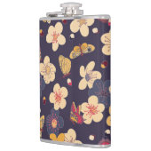 Cherry Blossom Butterfly Asian Print Flachmann (Links)