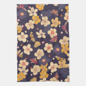 Cherry Blossom Butterfly Asian Print Geschirrtuch (Vertikal)