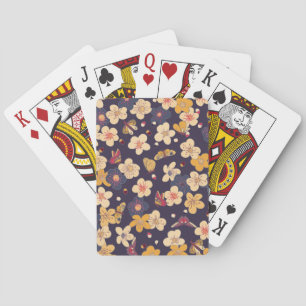 Cherry Blossom Butterfly Asian Print Spielkarten