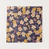 Cherry Blossom Butterfly Asian Print Wandteppich (Vorderseite (Horizontal))