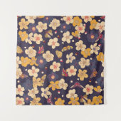 Cherry Blossom Butterfly Asian Print Wandteppich (Vorderseite)