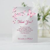 Cherry Blossom Butterfly Babydusche | Vielen Dank Dankeskarte (Stehend Vorderseite)