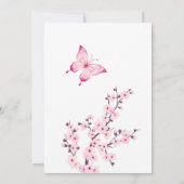Cherry Blossom Butterfly | Babydusche Vielen Dank Einladung (Rückseite)