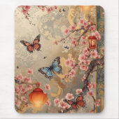 Cherry Blossom Butterfly Lantern Mousepad (Vorne)