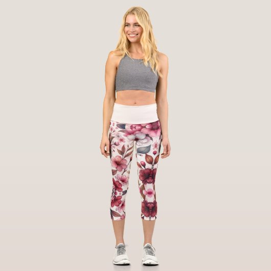 Cherry Blossom Capri Leggings (Vorderseite)