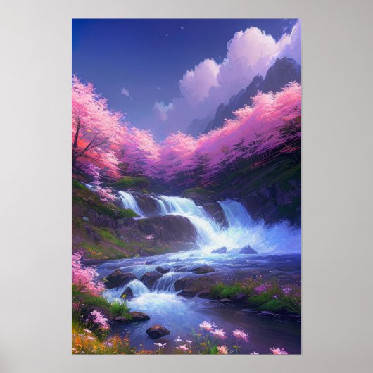 Cherry Blossom Cascade Poster (Vorne)