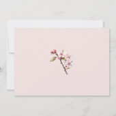 Cherry Blossom Champagne Hochzeitsessen Probe Einladung (Rückseite)