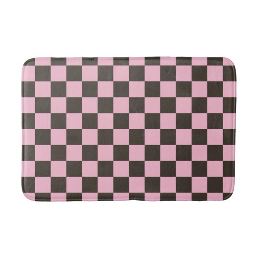 Cherry blossom checkered board pattern badematte (Vorderseite)