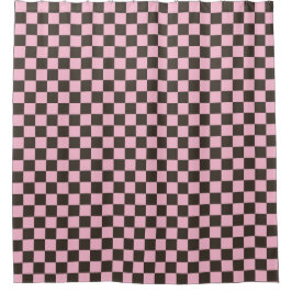 Cherry blossom checkered board pattern duschvorhang