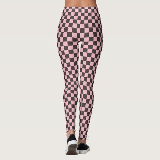 Cherry blossom checkered board pattern leggings (Rückseite)