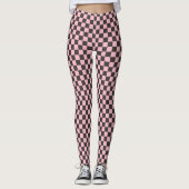 Cherry blossom checkered board pattern leggings (Vorderseite)