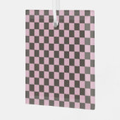 Cherry blossom checkered board pattern ornament aus glas (Vorderseite links)