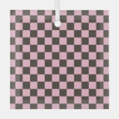 Cherry blossom checkered board pattern ornament aus glas (Vorderseite)