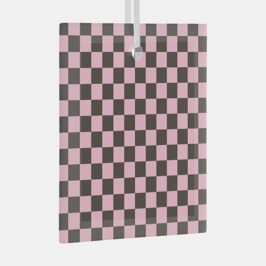 Cherry blossom checkered board pattern ornament aus glas (Vorderseite Rechts)