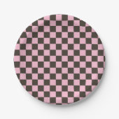 Cherry blossom checkered board pattern pappteller (Vorderseite)