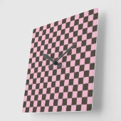 Cherry blossom checkered board pattern quadratische wanduhr (Winkel)