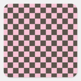 Cherry blossom checkered board pattern quadratischer aufkleber