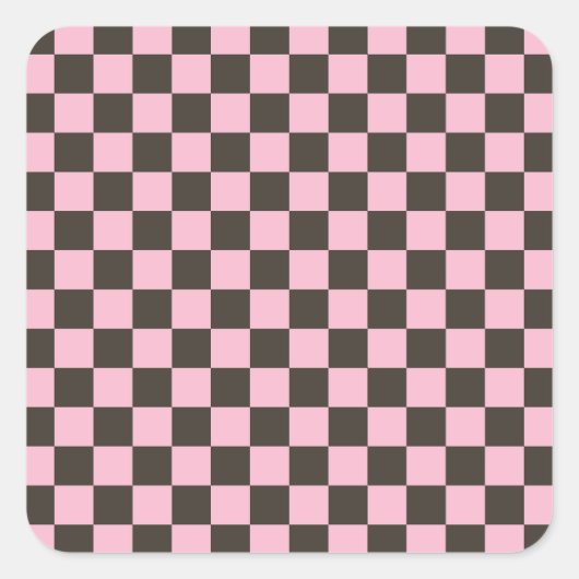 Cherry blossom checkered board pattern quadratischer aufkleber (Vorderseite)