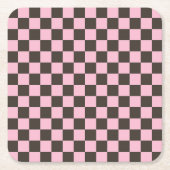 Cherry blossom checkered board pattern rechteckiger pappuntersetzer (Vorderseite)