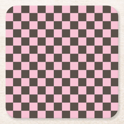 Cherry blossom checkered board pattern rechteckiger pappuntersetzer (Vorderseite)