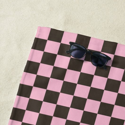 Cherry blossom checkered board pattern strandtuch (Beispiel)