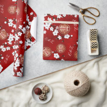 Cherry Blossom Chinese Wedding Initials