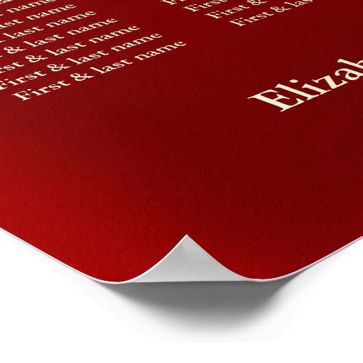 Cherry Blossom Chinese Wedding Seating Chart Poster (Ecke)