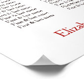 Cherry Blossom Chinese Wedding Seating Chart Poster (Ecke)