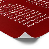 Cherry Blossom Chinese Wedding Seating Chart Poster (Ecke)