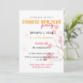 Cherry Blossom Chinesisches New Year Party Einladung (Stehend Vorderseite)