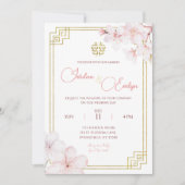 Cherry Blossom Chinoiserie Chinese Wedding Einladung (Vorderseite)