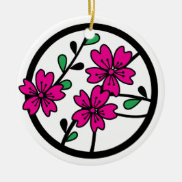 CHERRY BLOSSOM CIRCLE KERAMIK ORNAMENT