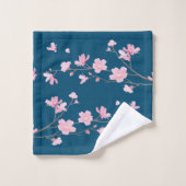 Cherry Blossom - Classic Blue Badhandtuch Set (Waschlappen)
