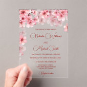 Cherry Blossom Clear Wedding Acryleinladungen (Insitu (Handheld))