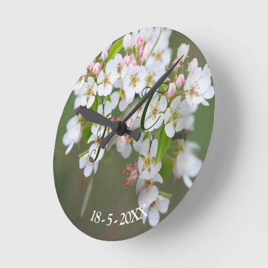 Cherry Blossom Clock Runde Wanduhr (Winkel)