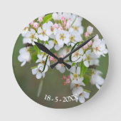 Cherry Blossom Clock Runde Wanduhr (Vorderseite)
